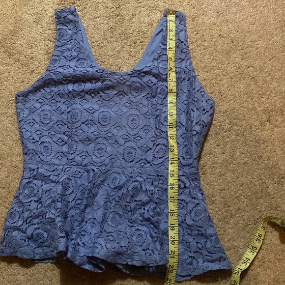 Blue lace peplum top - Picture 3 of 5